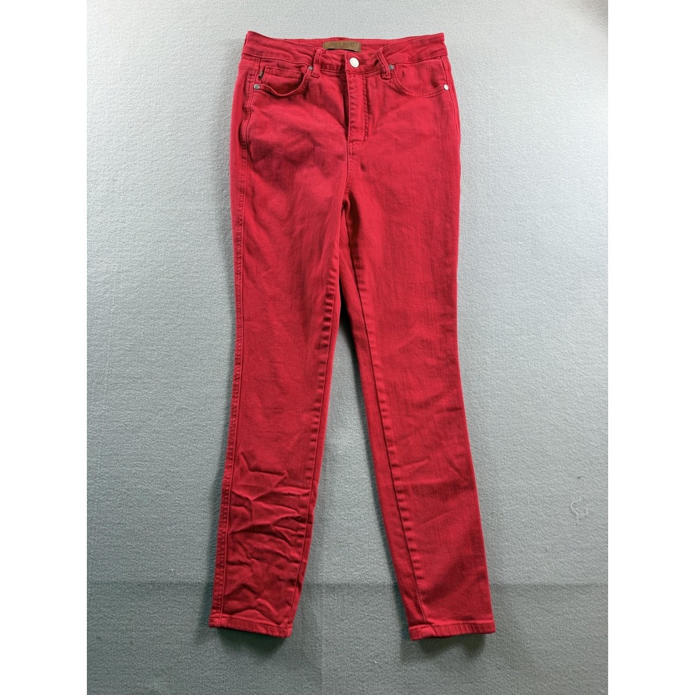 Judy Blue Skinny Jeans Women 7 Red High Rise Slim Stretch Denim 29x28 5-Pocket